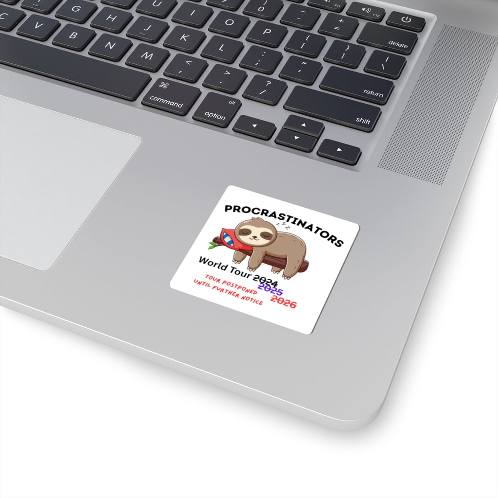 Procrastinators World Tour Stickers | Funny Sloth Decal