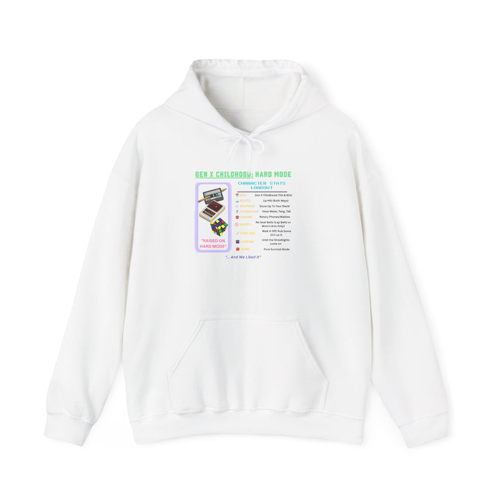 Gen X Childhood Hard Mode Hoodie | Retro Arcade Sweatshirt