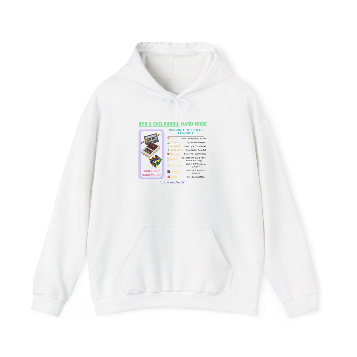 Gen X Childhood Hard Mode Hoodie | Retro Arcade Sweatshirt