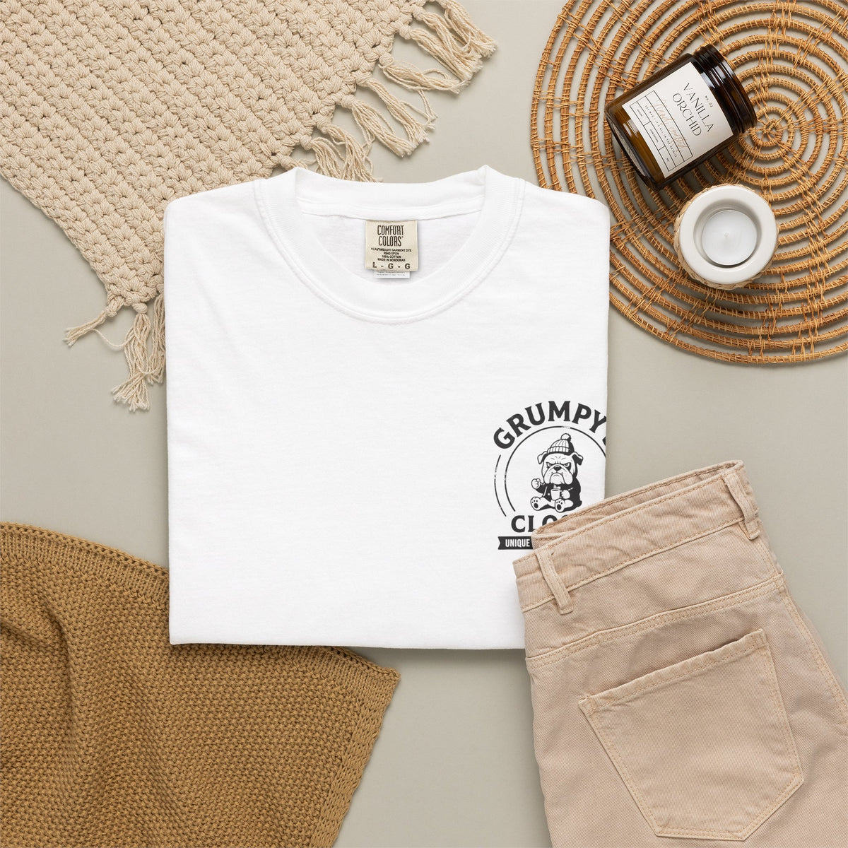 Grumpy’s Closet Bulldog Logo T-Shirt | Garment-Dyed Graphic Tee