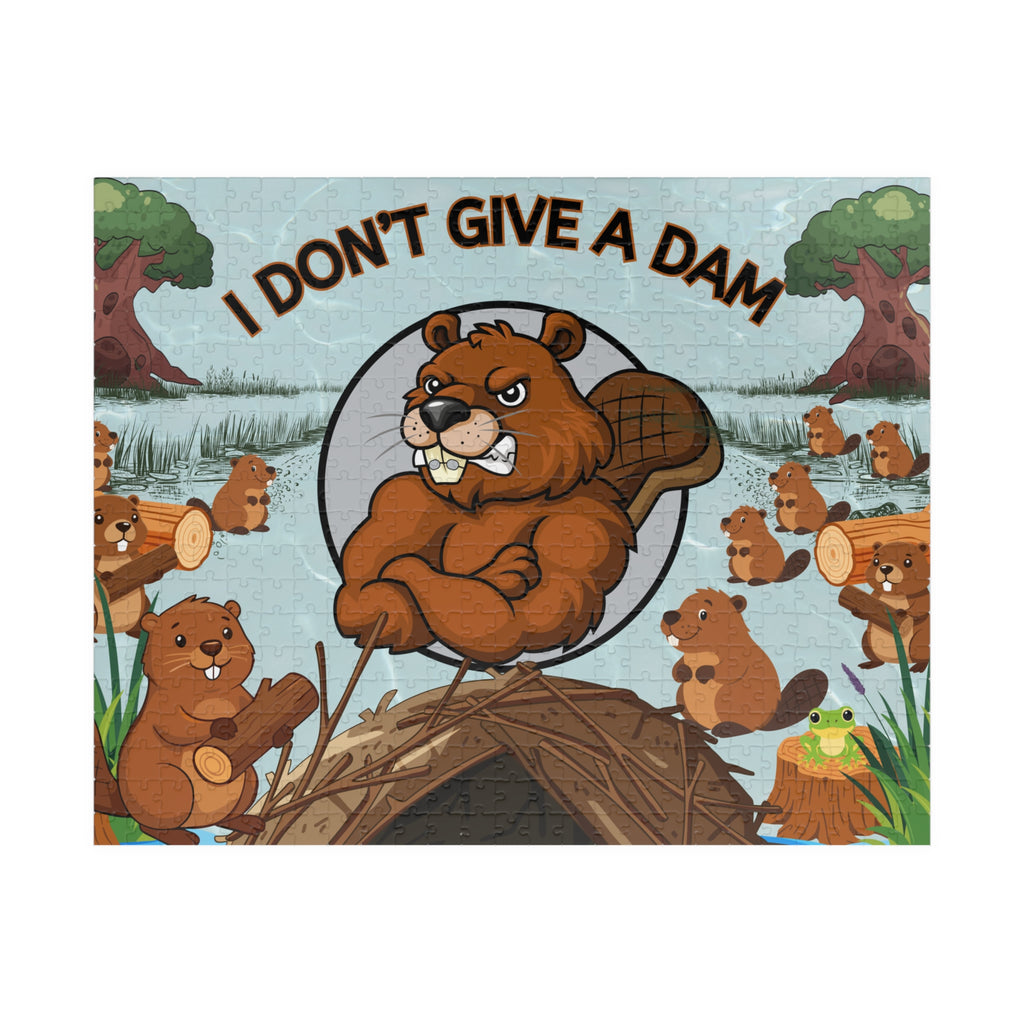 I Don't Give a Dam Beaver Puzzle — Funny Animal Jigsaw for Adults & Families (110–1014 pcs)
