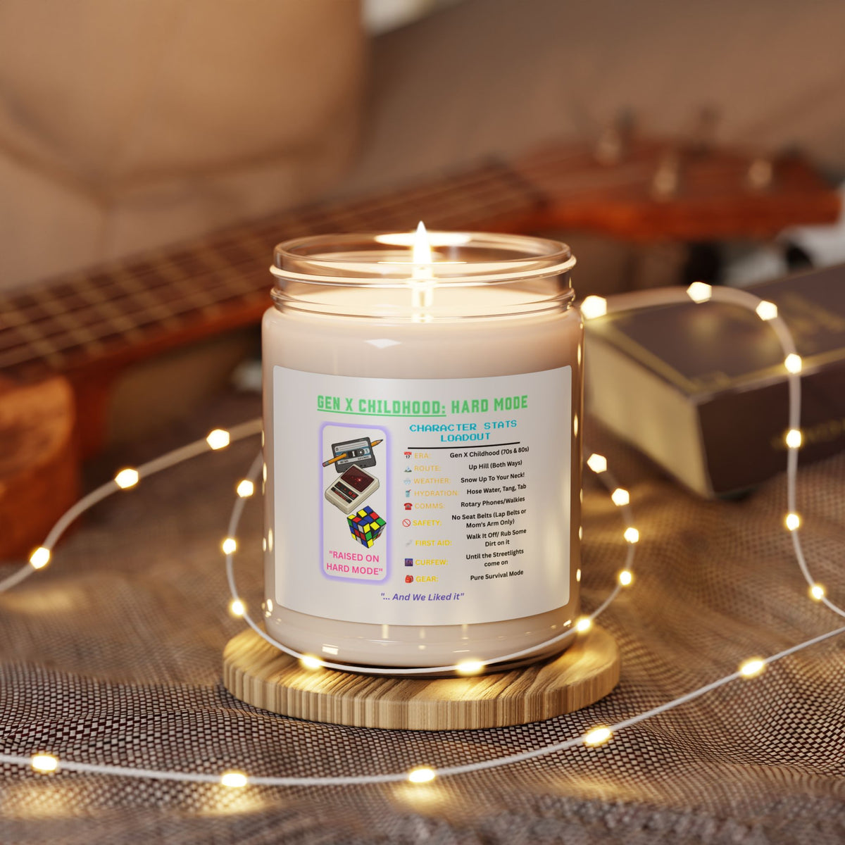 Gen X Childhood Nostalgia Candle, Latchkey Kid 9oz Soy Jar, Retro Toys Games Scent, Sarcastic 70s 80s Hard Mode Birthday Workspace Gift