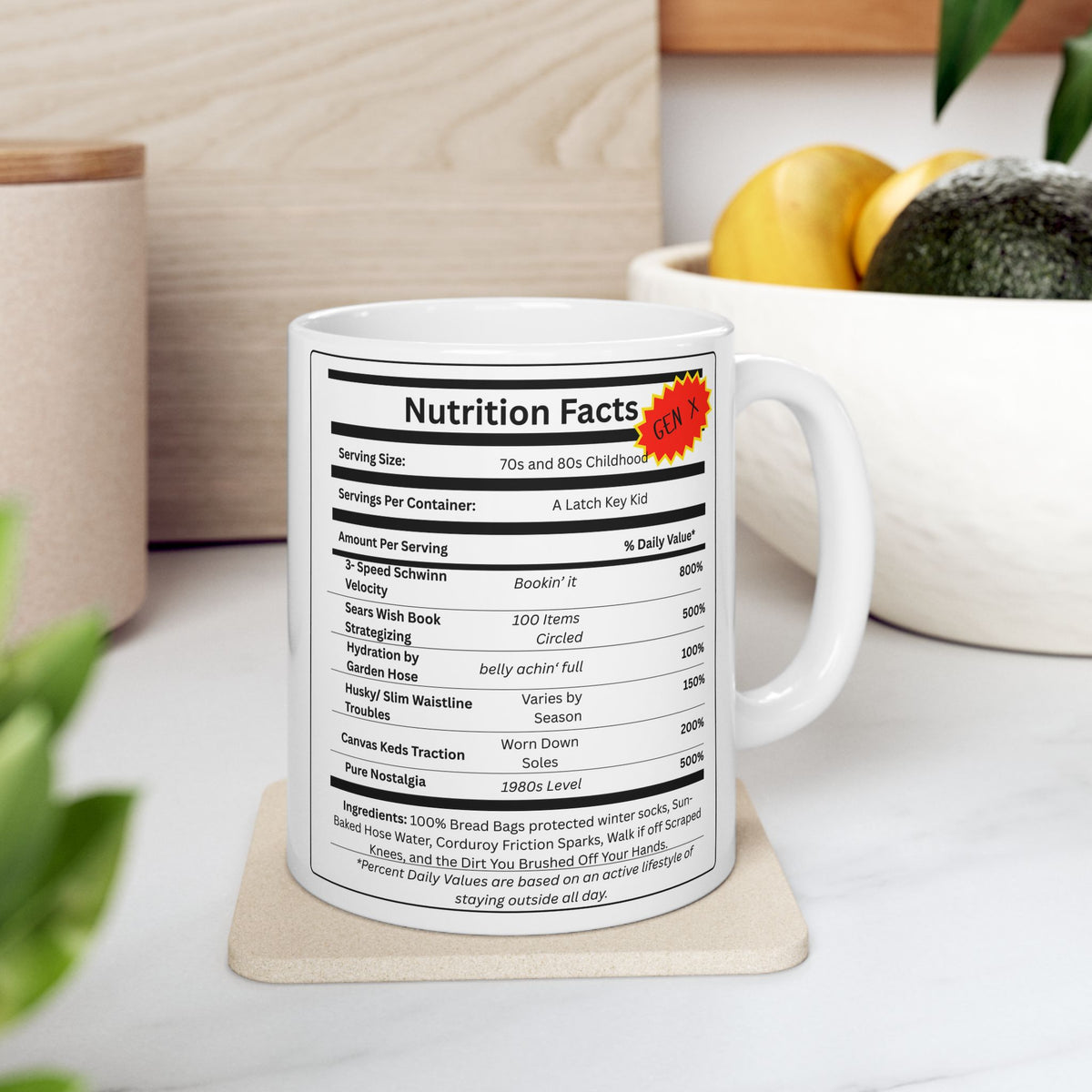 Gen X Nutrition Facts Mug | 11 oz & 15 oz