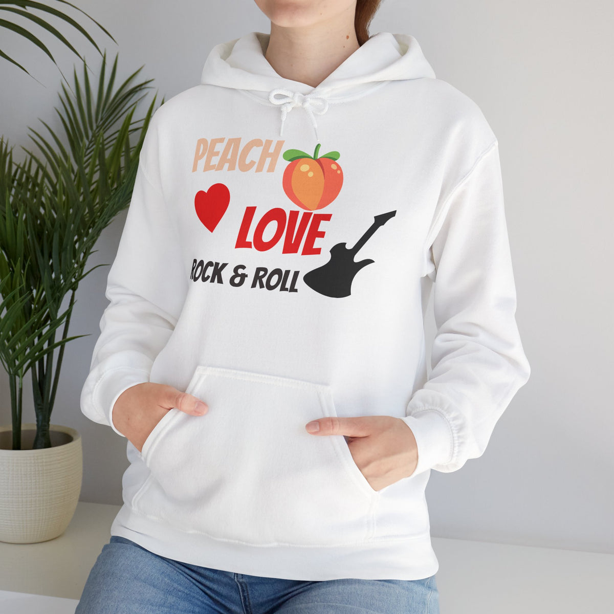 Peach Love Rock & Roll Hoodie | Original Front Logo