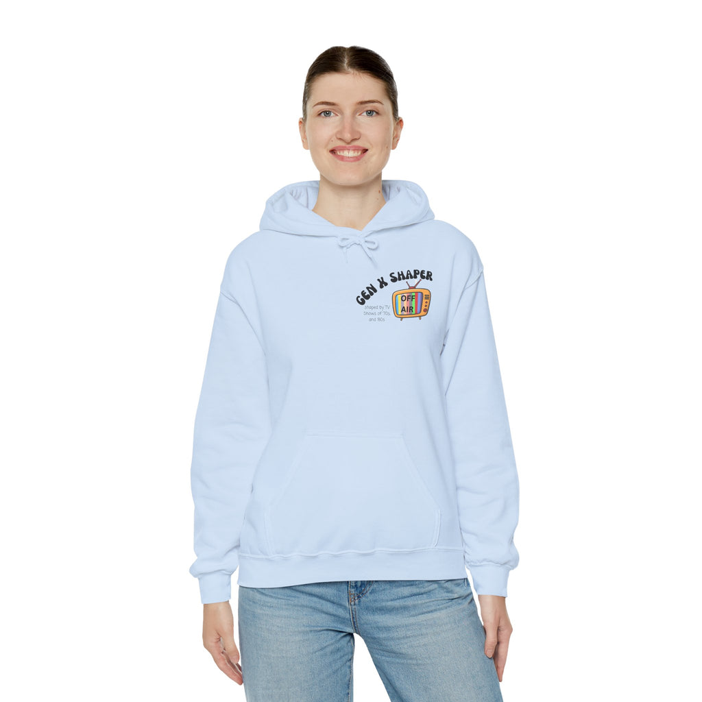 Gen X 70s & 80s TV Shows Bingo Hoodie | Retro Nostalgia Sweatshirt