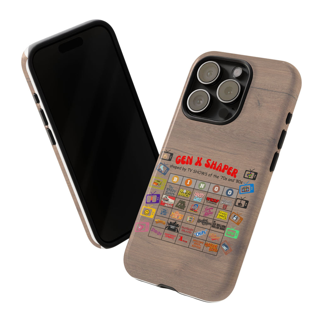 Gen X 70s & 80s TV Shows Bingo iPhone Case | Retro Tough Cover