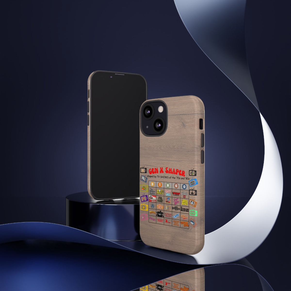 Gen X 70s & 80s TV Shows Bingo iPhone Case | Retro Tough Cover