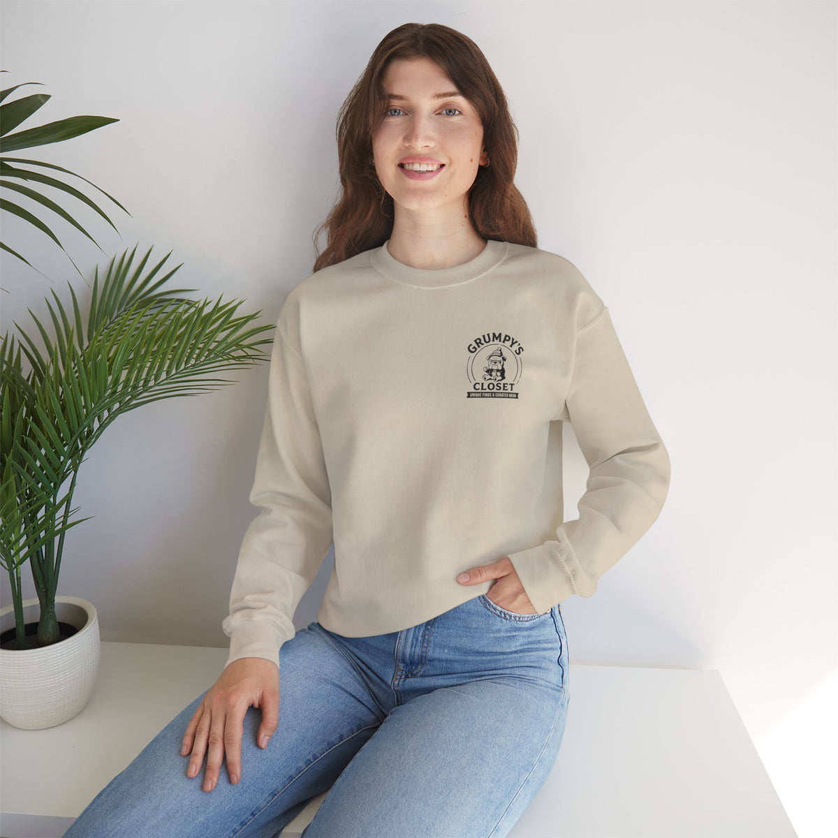 Grumpy’s Closet Crewneck Sweatshirt | Cozy Logo Pullover