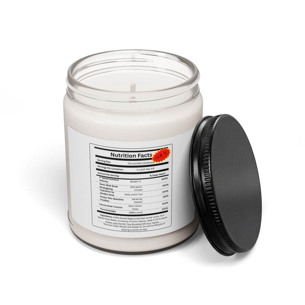Gen X Nutrition Facts Scented Candle | 9 oz Soy Jar