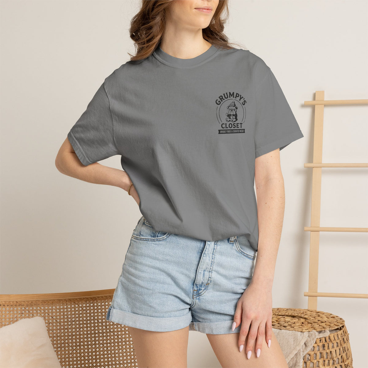 Grumpy’s Closet Bulldog Logo T-Shirt | Garment-Dyed Graphic Tee