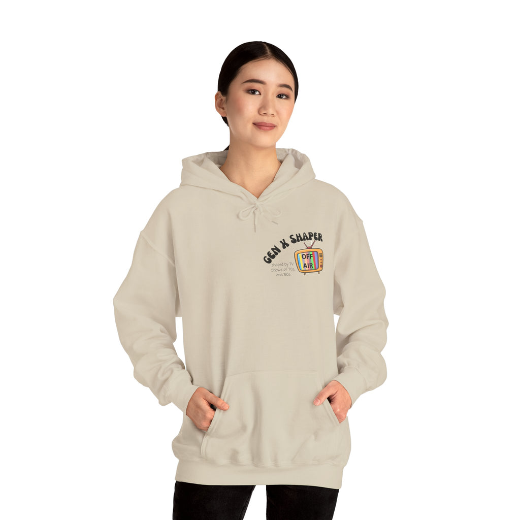 Gen X 70s & 80s TV Shows Bingo Hoodie | Retro Nostalgia Sweatshirt