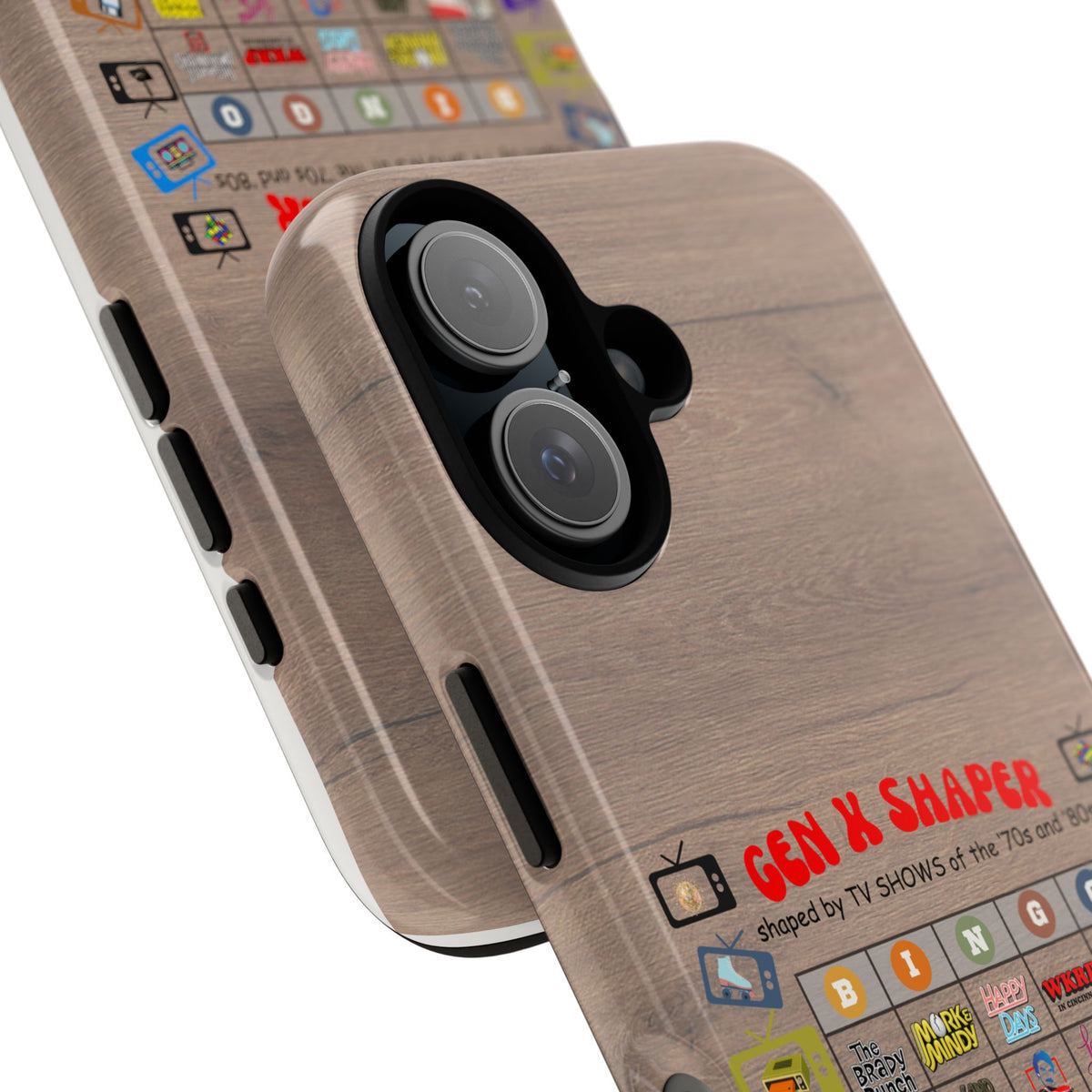 Gen X 70s & 80s TV Shows Bingo iPhone Case | Retro Tough Cover