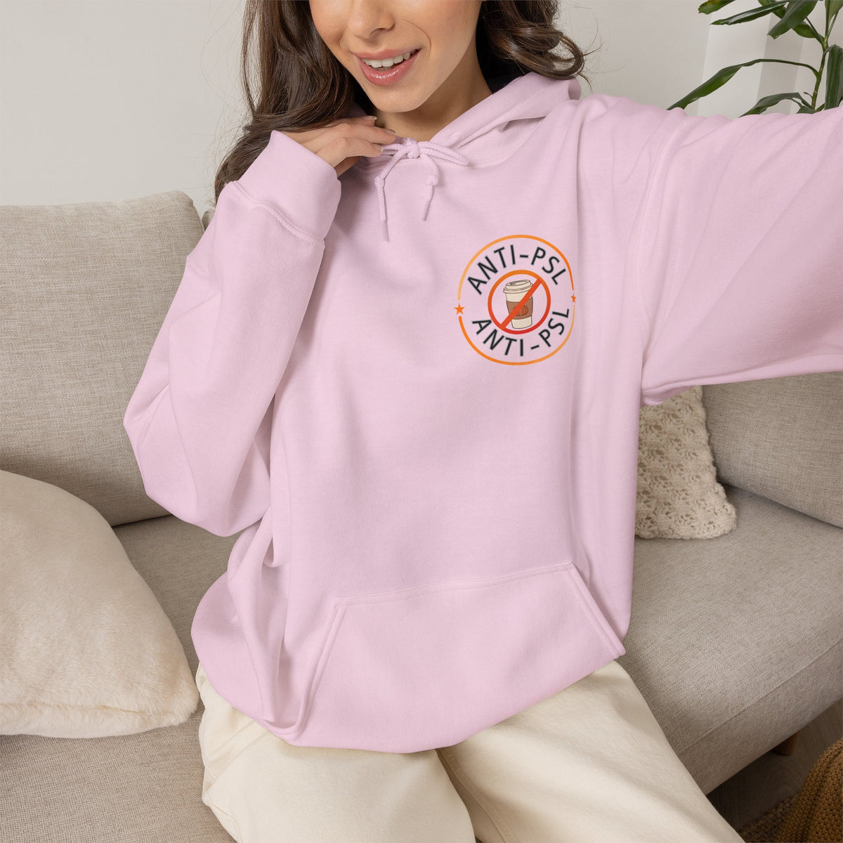 Anti Pumpkin Spice Hoodie, Funny Marked Safe Fall Pullover, Sarcastic Anti PSL Sweatshirt, Gildan 18500 Autumn Holiday Outerwear