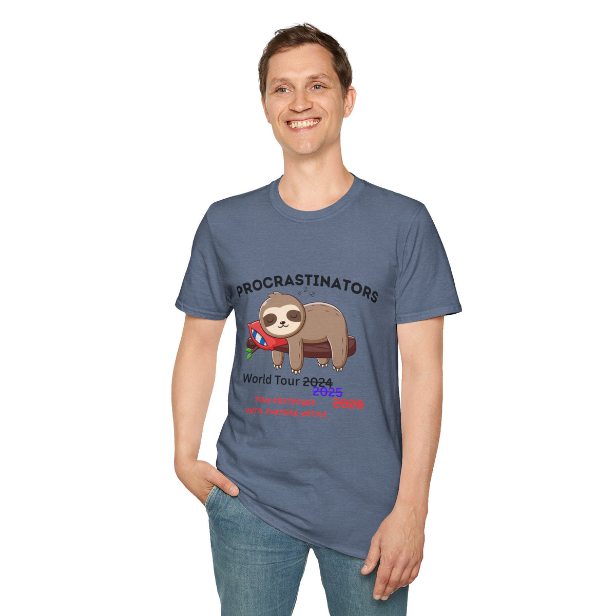 Procrastinators World Tour T-Shirt | Funny Sloth Tee