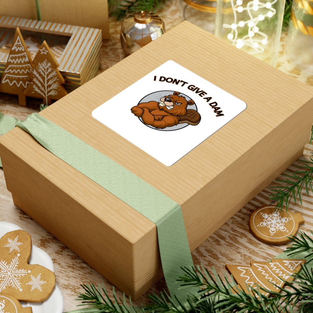 I Don't Give a Dam Beaver Sticker — Funny Attitude Kiss-Cut Sticker