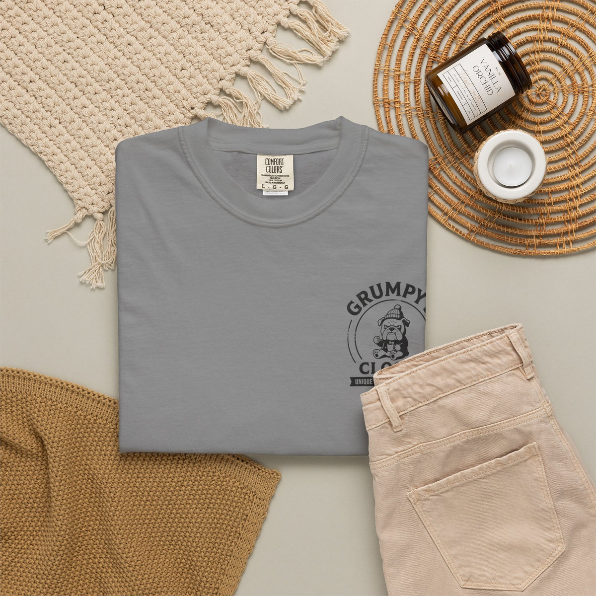 Grumpy’s Closet Bulldog Logo T-Shirt | Garment-Dyed Graphic Tee