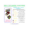 Gen X Childhood Hard Mode Sticker | Retro Arcade Decal