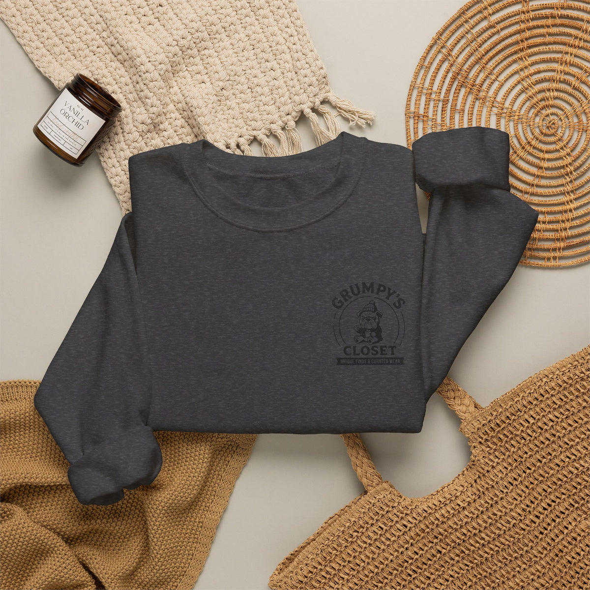 Grumpy’s Closet Crewneck Sweatshirt | Cozy Logo Pullover