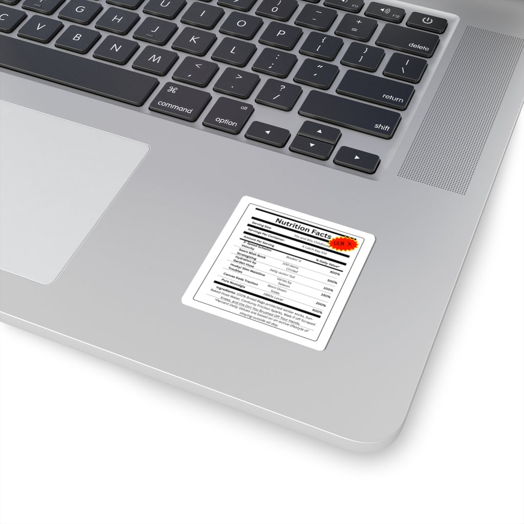 Gen X Nutrition Facts Sticker | Retro Childhood Decal