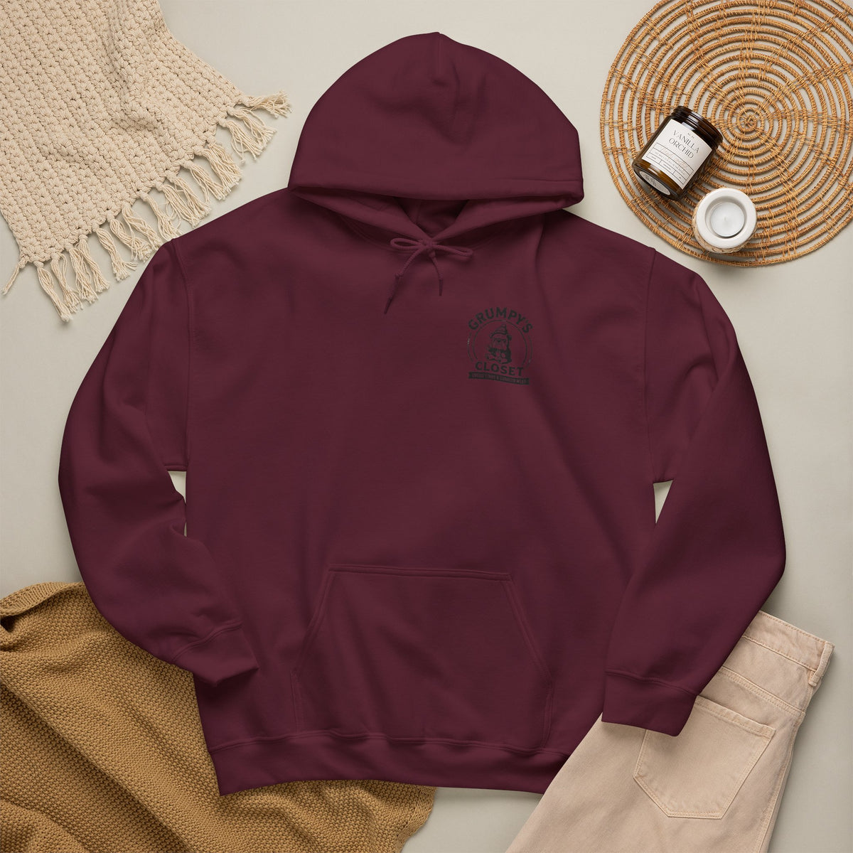 Grumpy's Closet Logo Hoodie | Unisex Graphic Pullover
