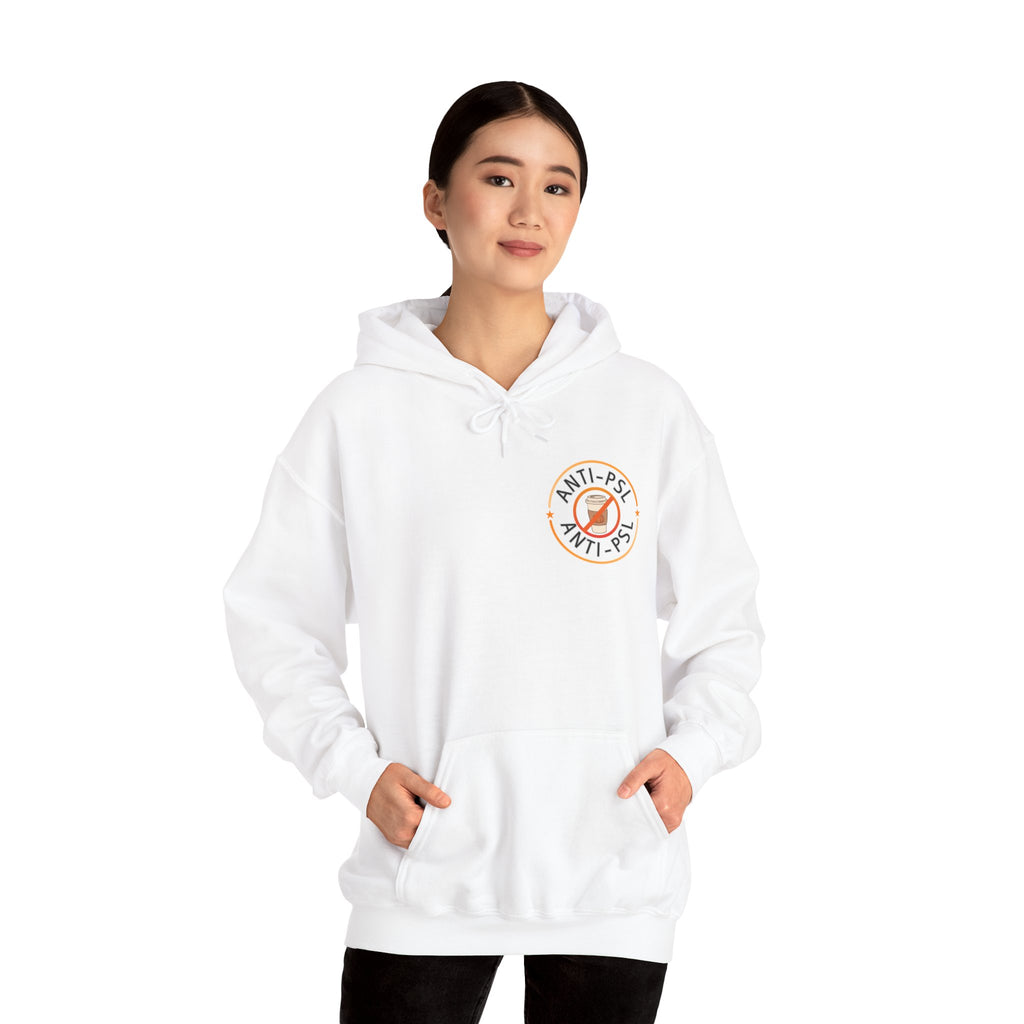 Anti Pumpkin Spice Hoodie, Funny Marked Safe Fall Pullover, Sarcastic Anti PSL Sweatshirt, Gildan 18500 Autumn Holiday Outerwear