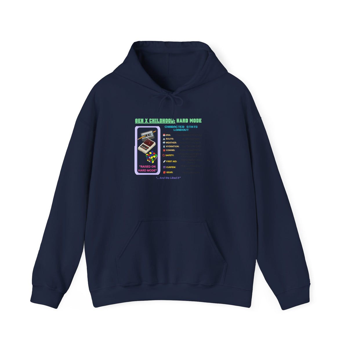 Gen X Childhood Hard Mode Hoodie | Retro Arcade Sweatshirt
