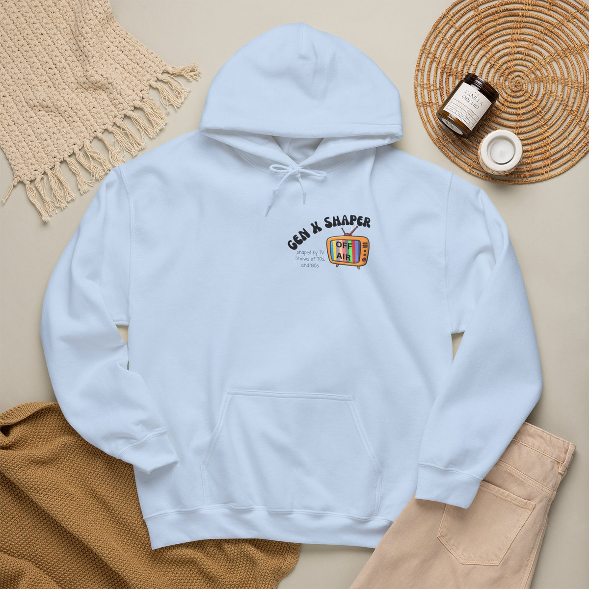 Gen X 70s & 80s TV Shows Bingo Hoodie | Retro Nostalgia Sweatshirt