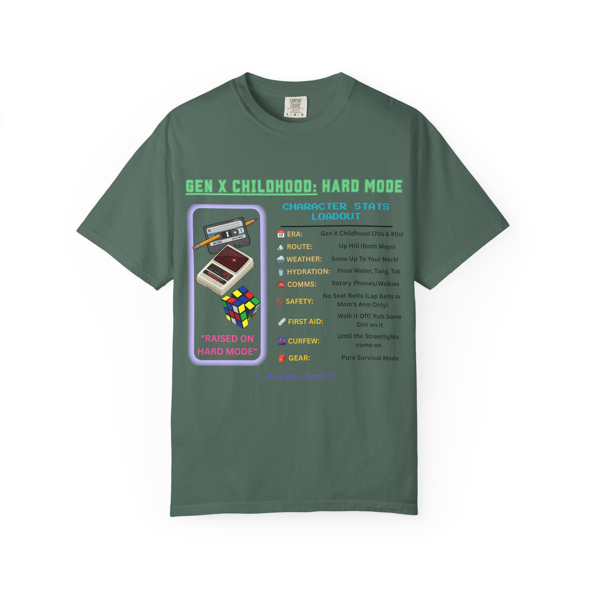 Gen X Childhood Hard Mode T-Shirt | Comfort Colors