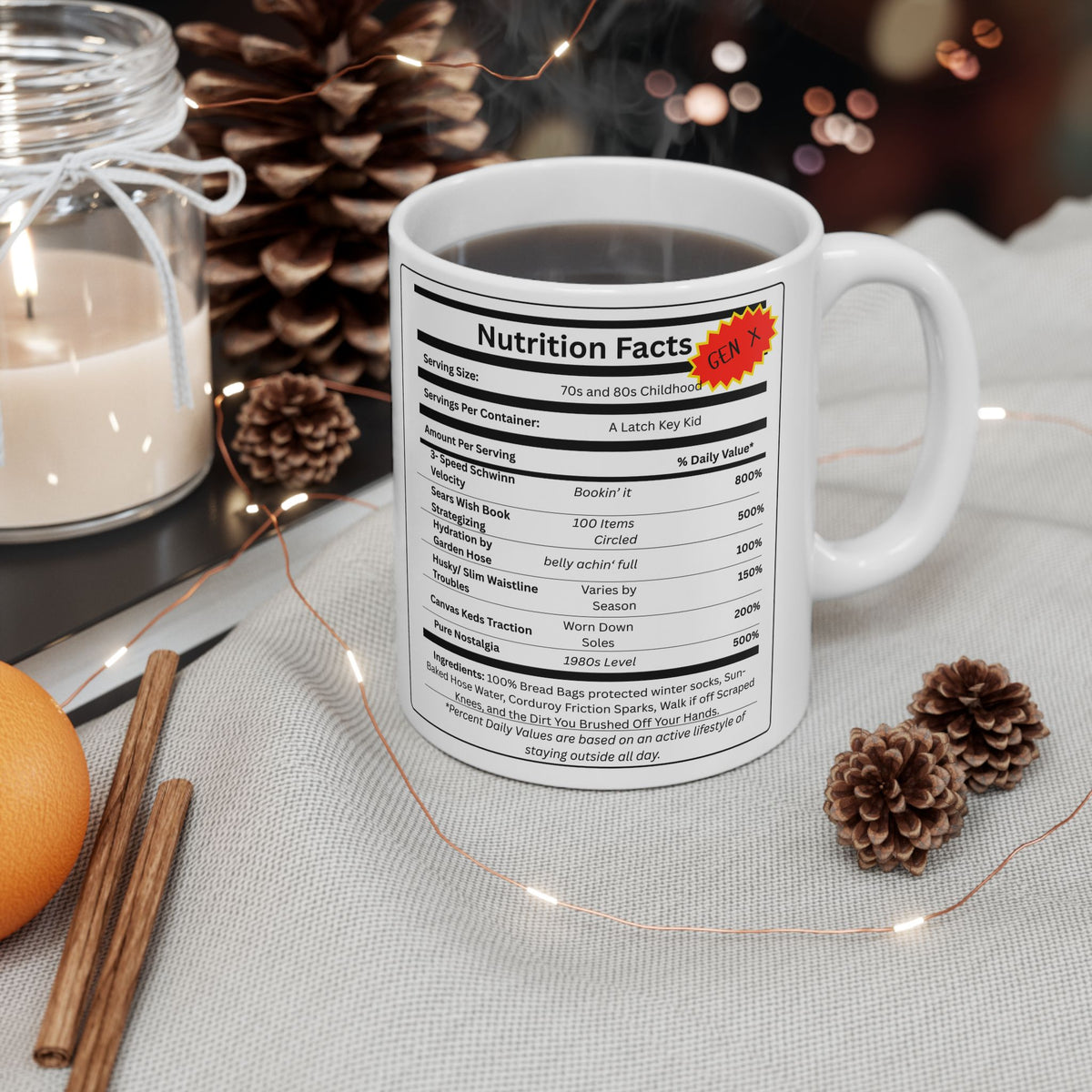 Gen X Nutrition Facts Mug | 11 oz & 15 oz