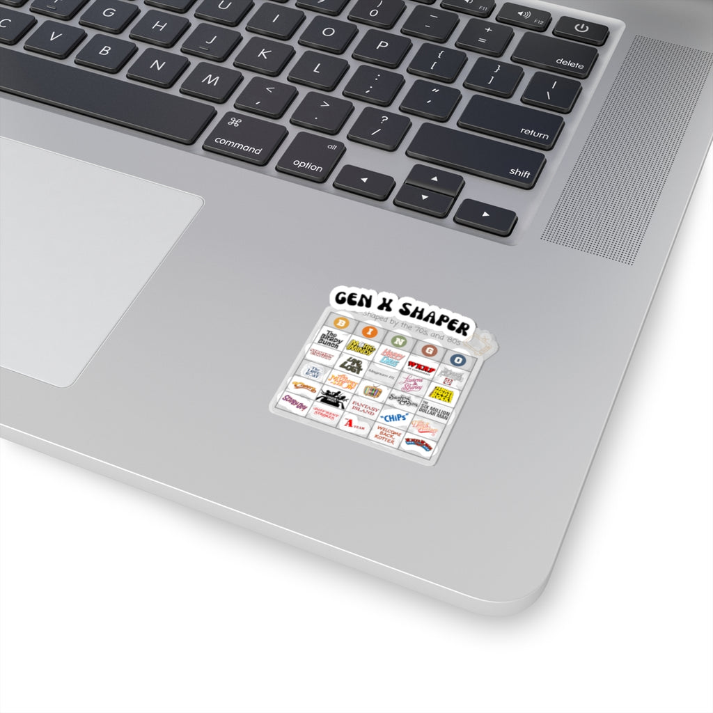 Gen X 70s & 80s TV Shows Bingo Stickers | Retro Nostalgia Decal