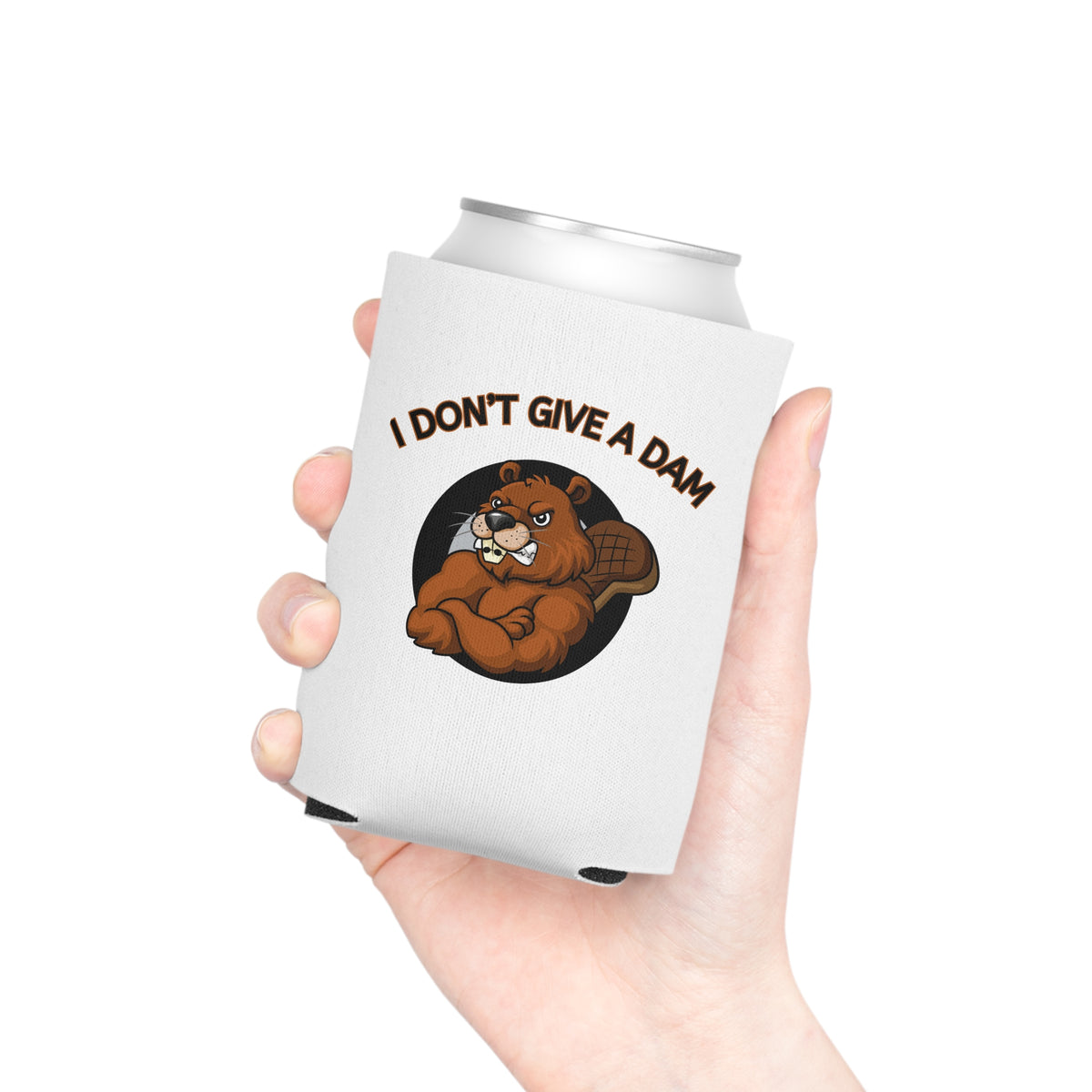 I Don't Give a Dam Beaver Can Cooler — Funny Outdoor Beverage Insulator