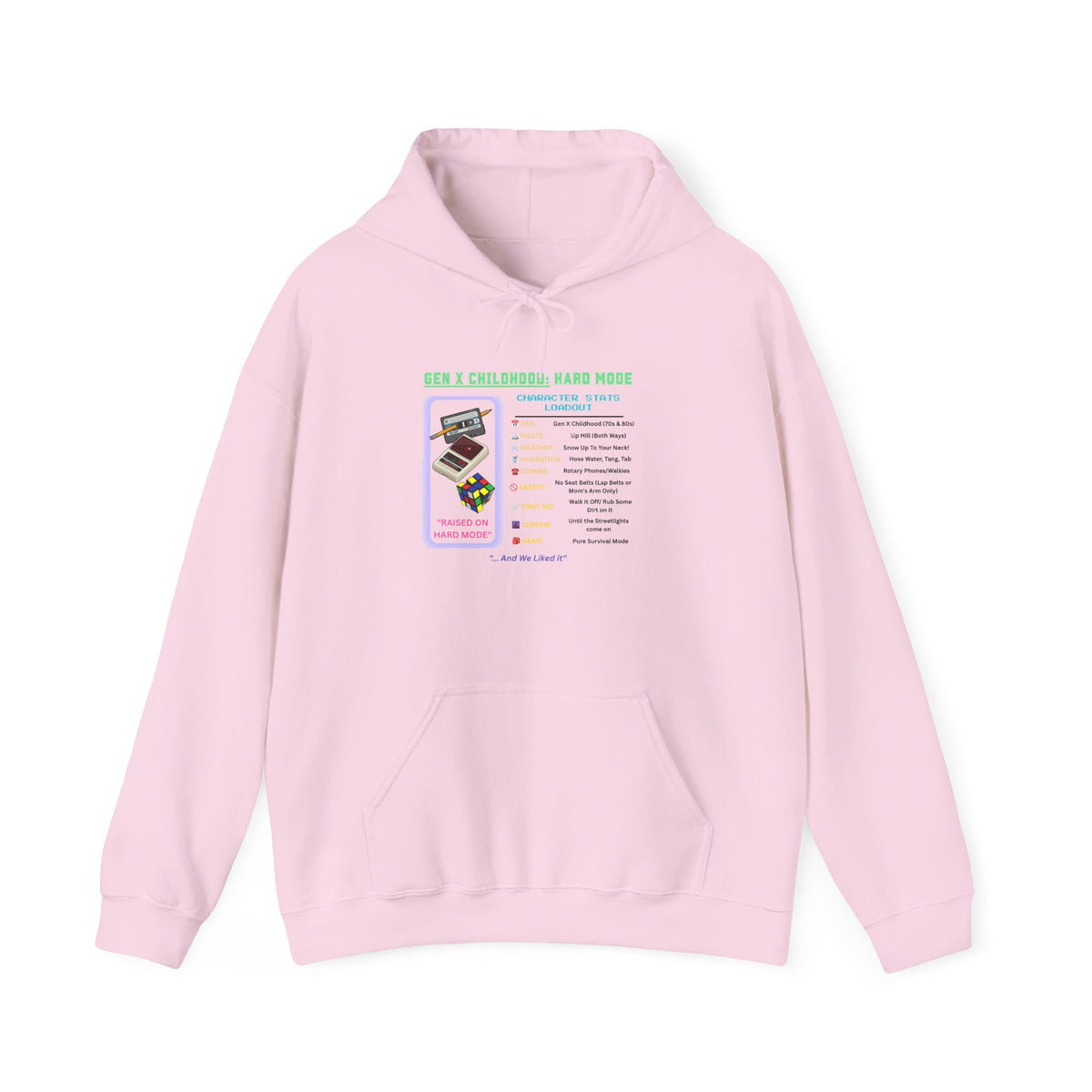 Gen X Childhood Hard Mode Hoodie | Retro Arcade Sweatshirt