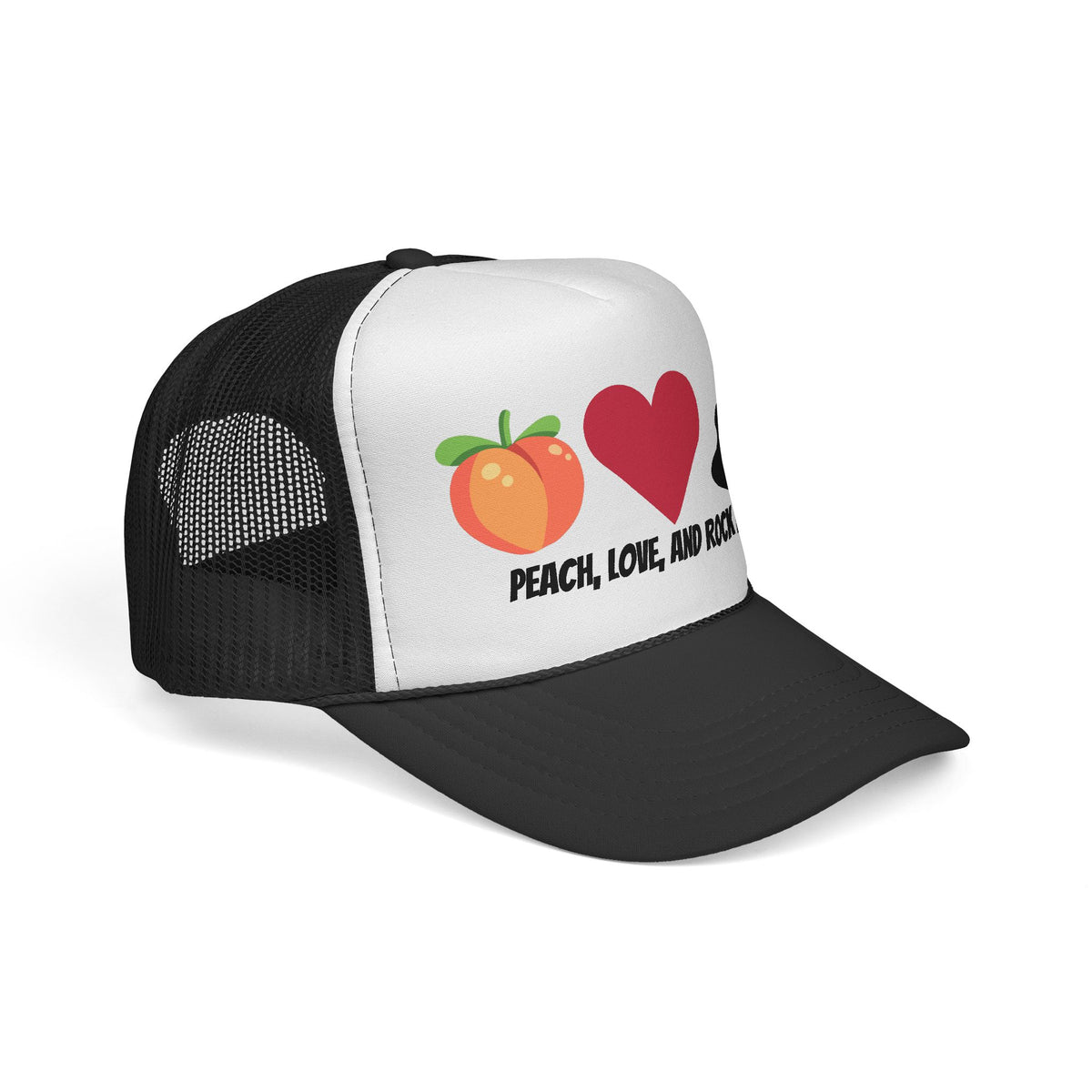 Peach Love Rock & Roll Trucker Cap | Guitar Logo