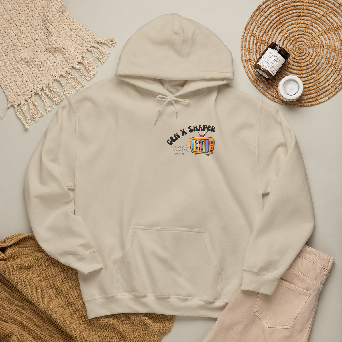 Gen X 70s & 80s TV Shows Bingo Hoodie | Retro Nostalgia Sweatshirt