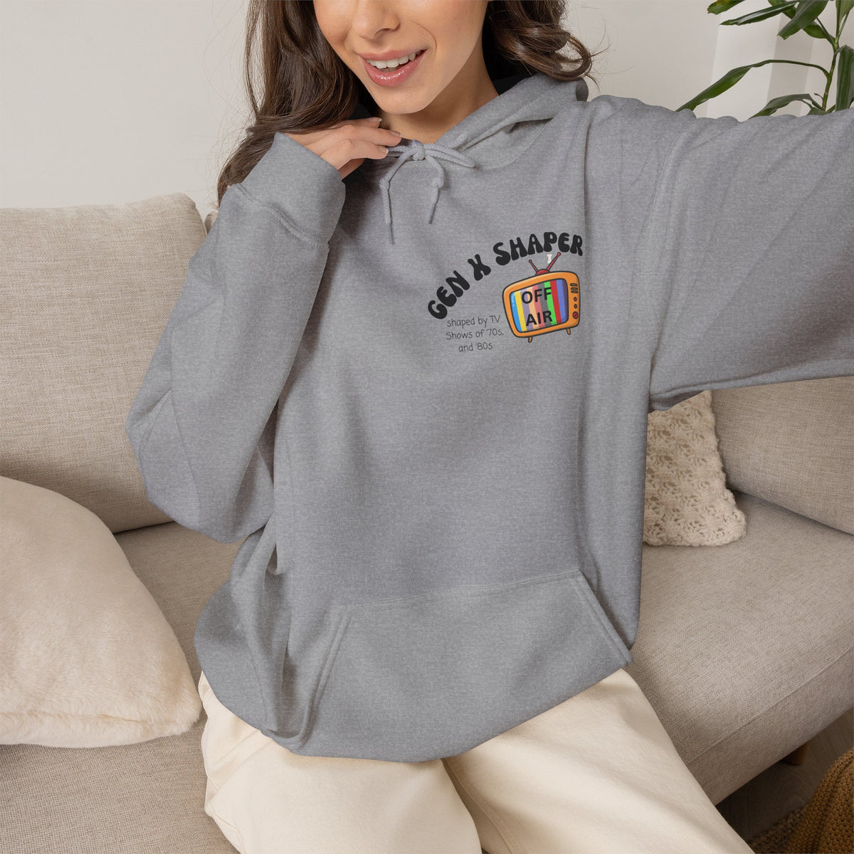Gen X 70s & 80s TV Shows Bingo Hoodie | Retro Nostalgia Sweatshirt