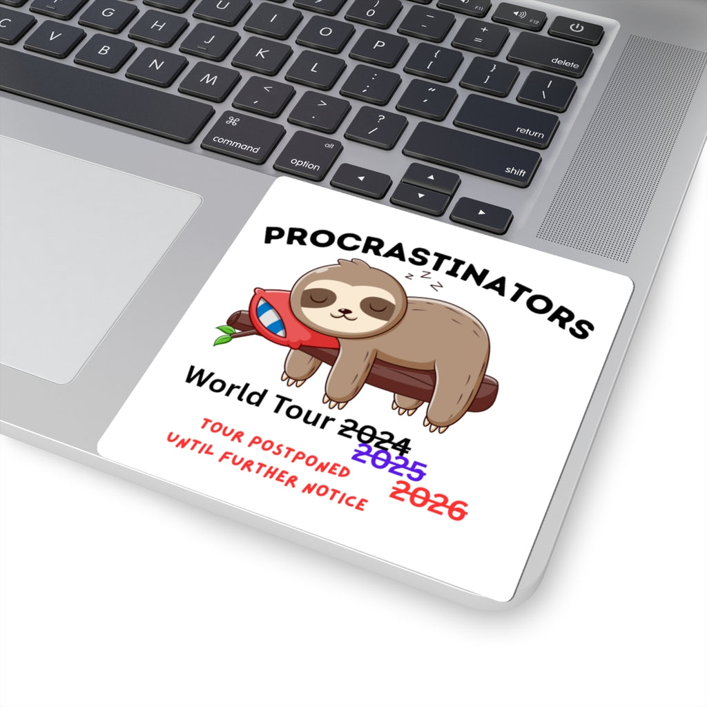 Procrastinators World Tour Stickers | Funny Sloth Decal