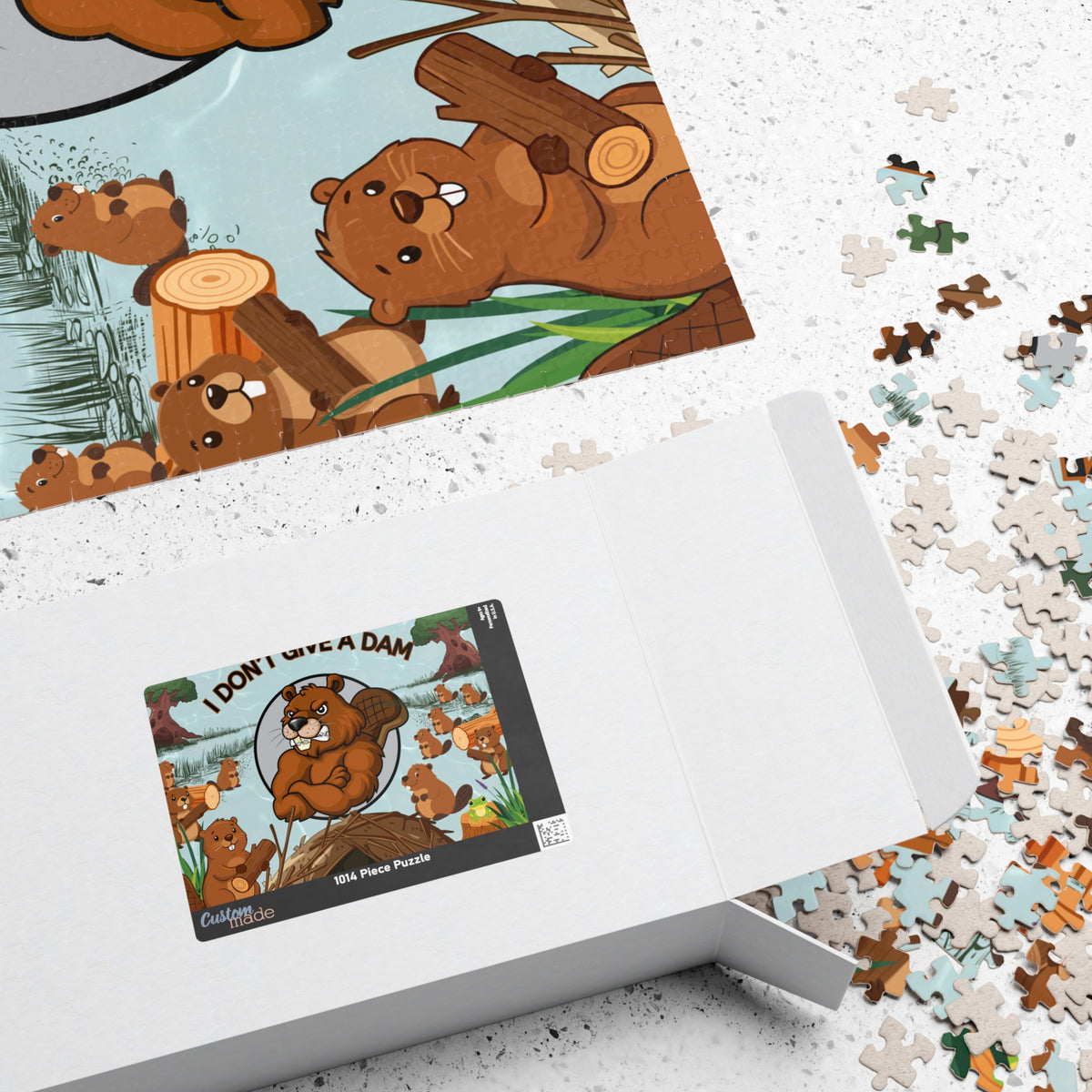 I Don't Give a Dam Beaver Puzzle — Funny Animal Jigsaw for Adults & Families (110–1014 pcs)