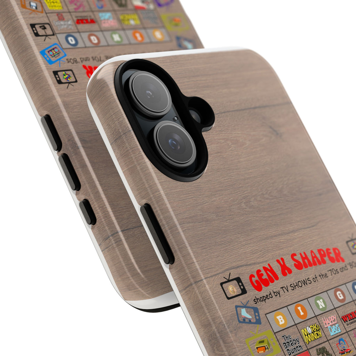 Gen X 70s & 80s TV Shows Bingo iPhone Case | Retro Tough Cover