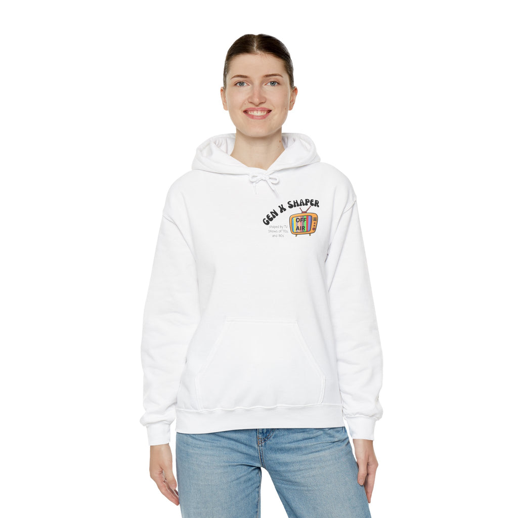 Gen X 70s & 80s TV Shows Bingo Hoodie | Retro Nostalgia Sweatshirt