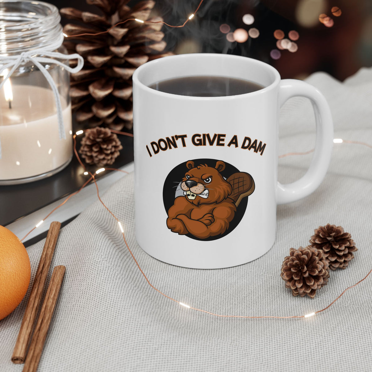 I Don’t Give a Dam Beaver Mug | Funny Attitude Ceramic Mug (11oz, 15oz)