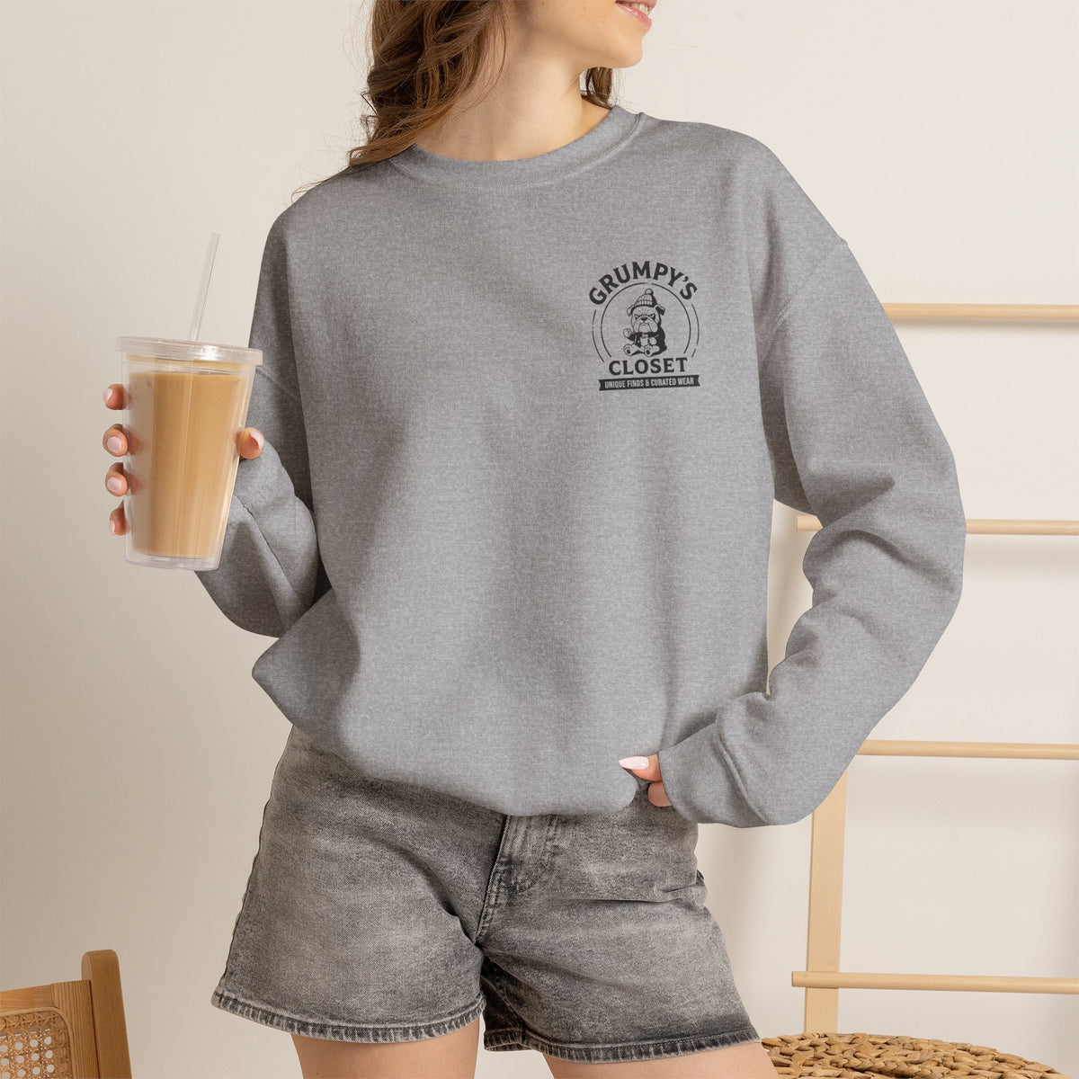 Grumpy’s Closet Crewneck Sweatshirt | Cozy Logo Pullover