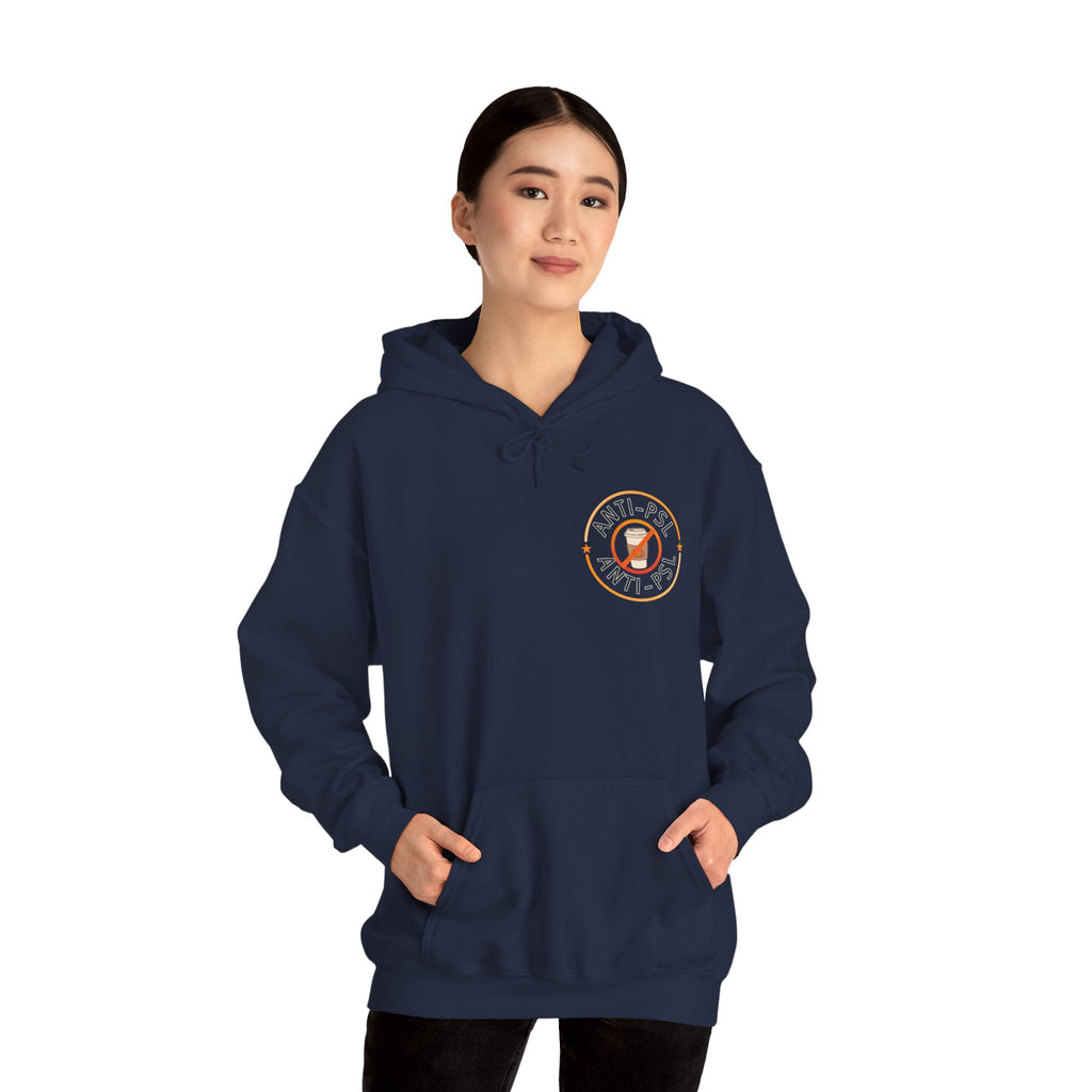 Anti Pumpkin Spice Hoodie, Funny Marked Safe Fall Pullover, Sarcastic Anti PSL Sweatshirt, Gildan 18500 Autumn Holiday Outerwear