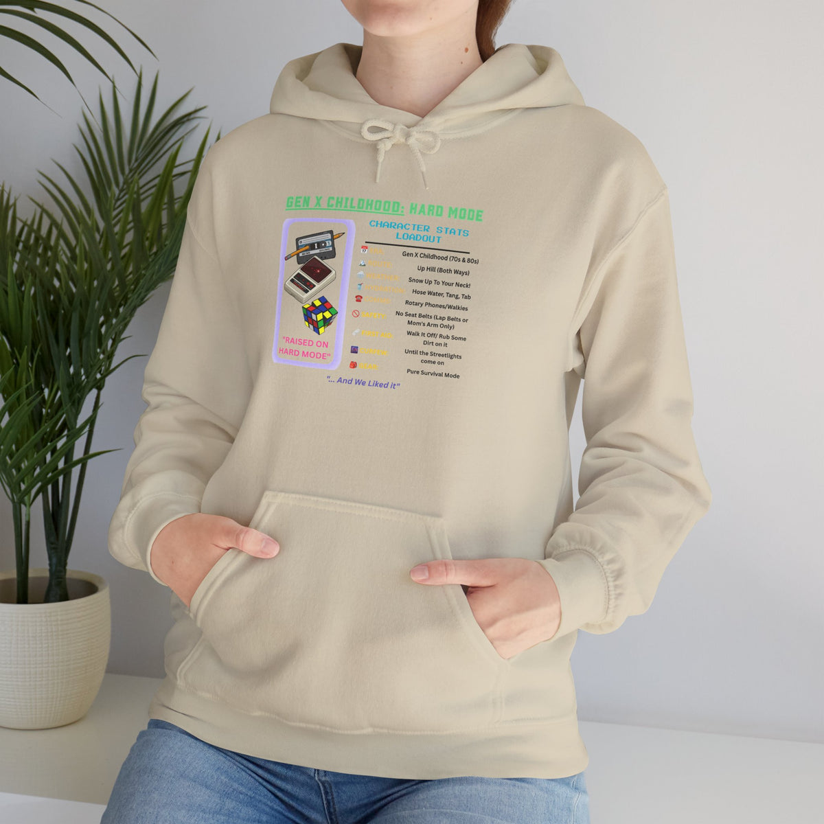 Gen X Childhood Hard Mode Hoodie | Retro Arcade Sweatshirt