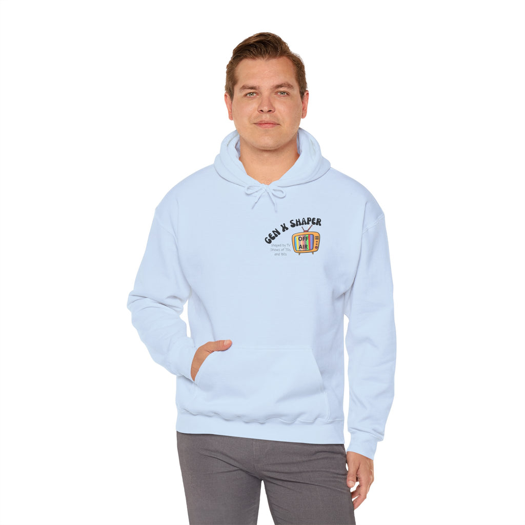 Gen X 70s & 80s TV Shows Bingo Hoodie | Retro Nostalgia Sweatshirt