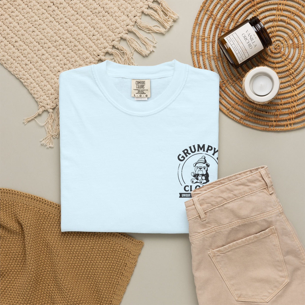 Grumpy’s Closet Bulldog Logo T-Shirt | Garment-Dyed Graphic Tee