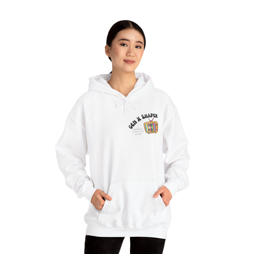 Gen X 70s & 80s TV Shows Bingo Hoodie | Retro Nostalgia Sweatshirt