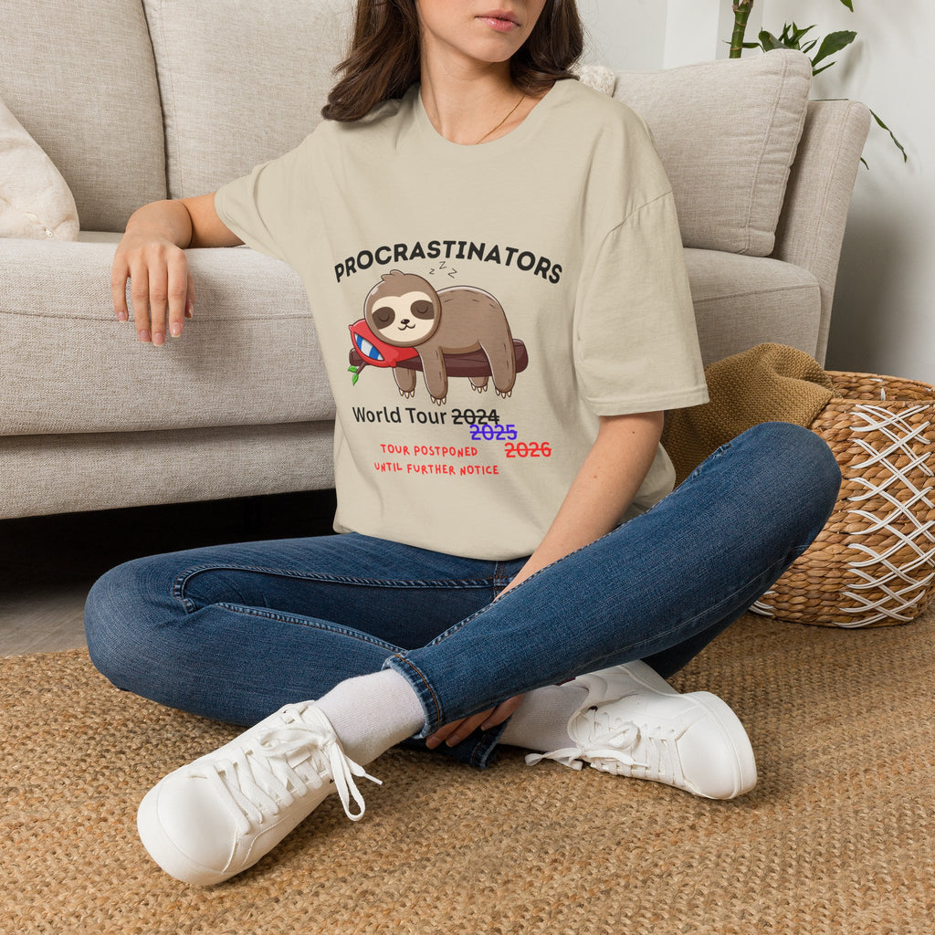 Procrastinators World Tour T-Shirt | Funny Sloth Tee