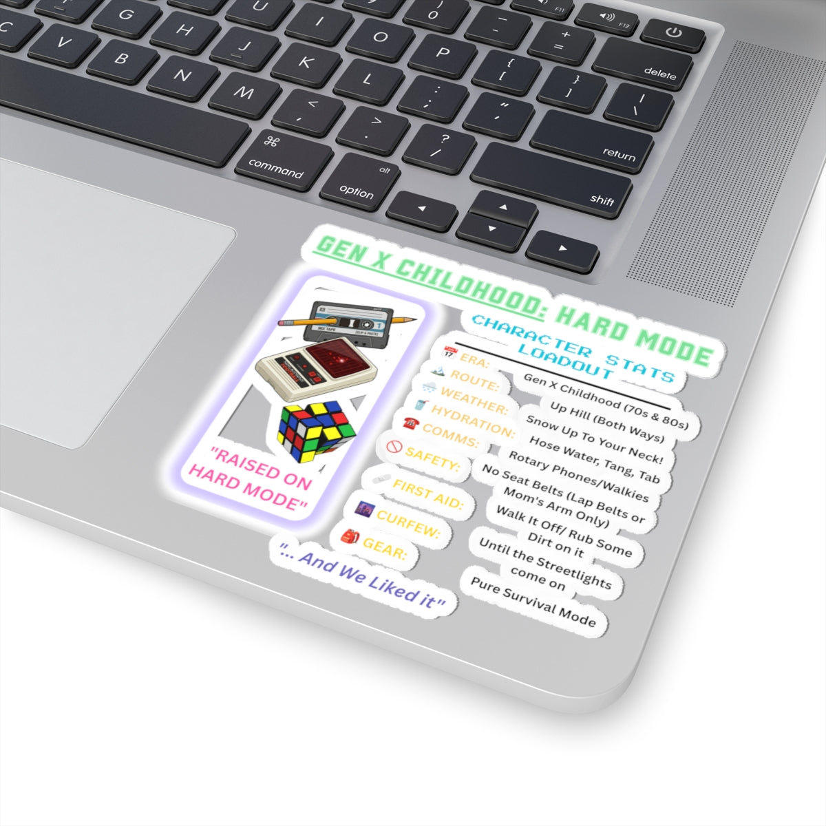 Gen X Childhood Hard Mode Sticker | Retro Arcade Decal