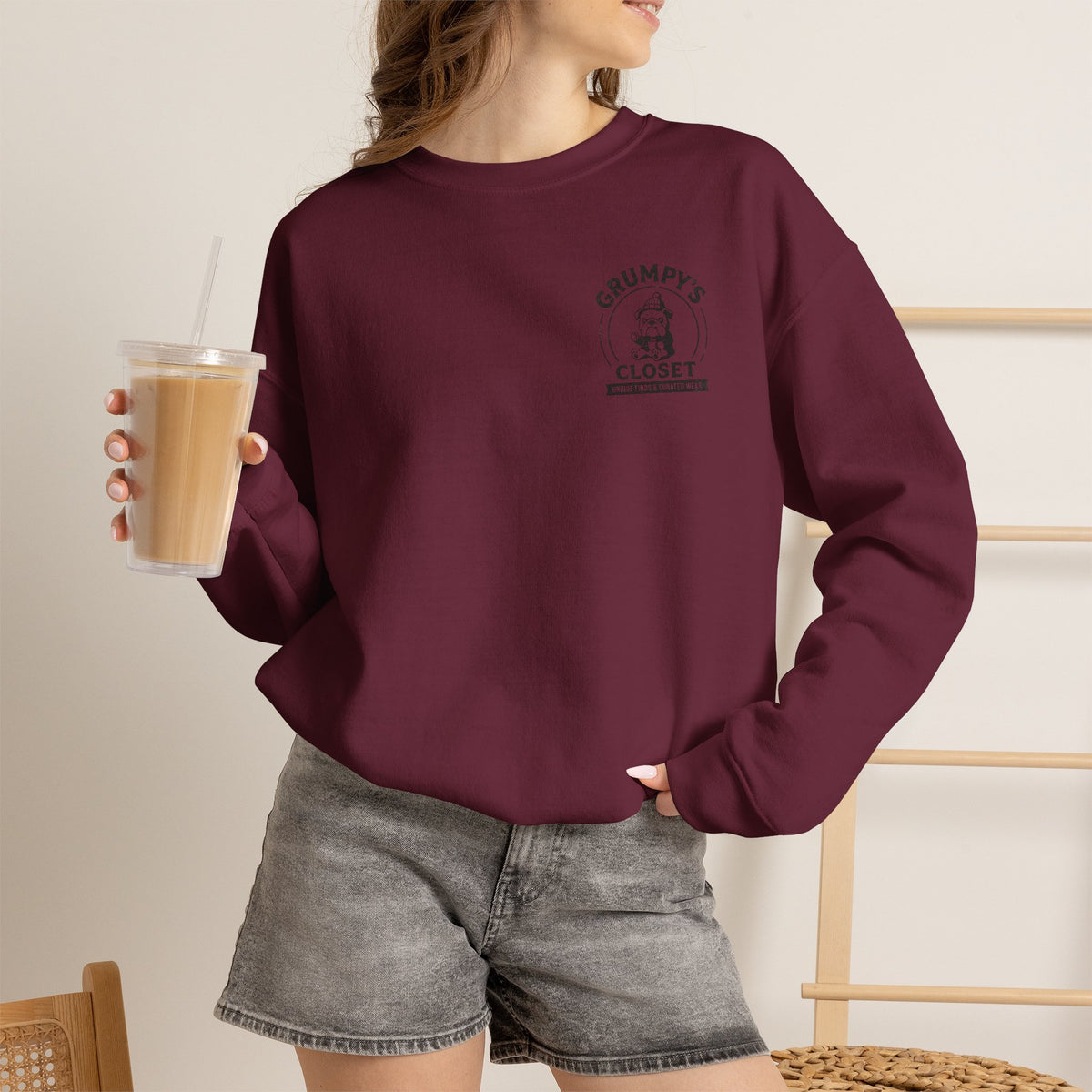 Grumpy’s Closet Crewneck Sweatshirt | Cozy Logo Pullover