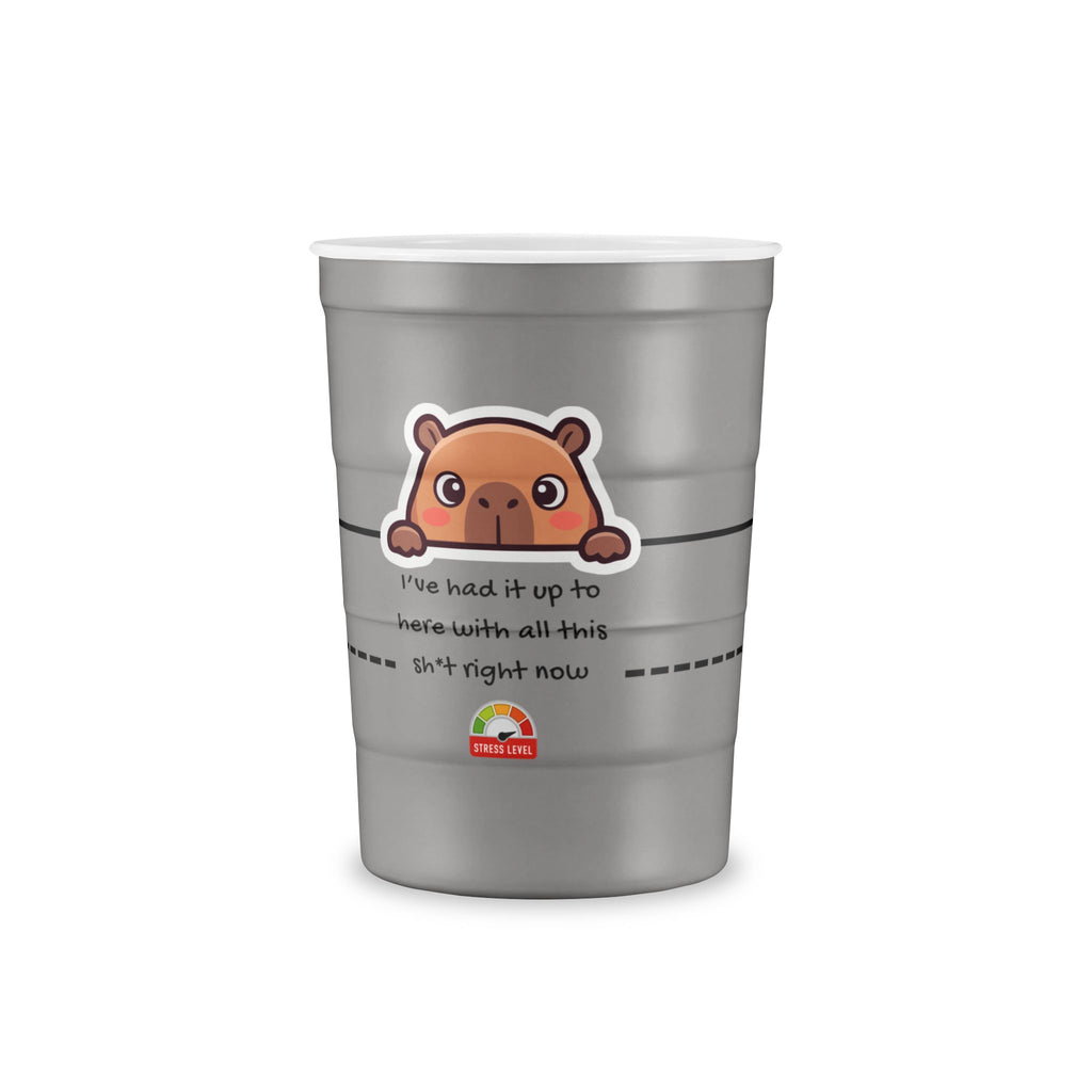 Funny Capybara Iced Coffee Recharge Cup | 16 oz Steel